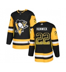 Adidas Pittsburgh Penguins #22 Matt Hunwick Authentic Black Drift Fashion NHL Jersey