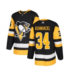 Adidas Pittsburgh Penguins #34 Tom Kuhnhackl Premier Black Home NHL Jersey