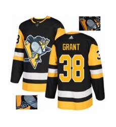 Adidas Pittsburgh Penguins #38 Derek Grant Authentic Black Fashion Gold NHL Jersey