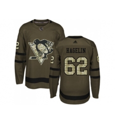 Adidas Pittsburgh Penguins #62 Carl Hagelin Green Salute to Service Stitched NHL Jersey