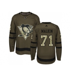 Adidas Pittsburgh Penguins #71 Evgeni Malkin Green Salute to Service Stitched NHL Jersey