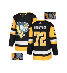 Adidas Pittsburgh Penguins #72 Patric Hornqvist Black Home Authentic Fashion Gold Stitched NHL Jersey