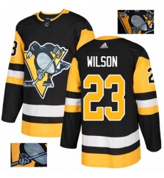 Pittsburgh Penguins #23 Scott Wilson Authentic Black Fashion Gold NHL Jersey