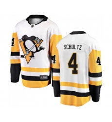 Pittsburgh Penguins #4 Justin Schultz Fanatics Branded White Away Breakaway NHL Jersey