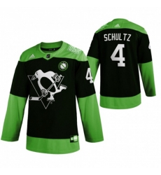 Pittsburgh Penguins #4 Justin Schultz Mens Adidas Green Hockey Fight nCoV Limited NHL Jersey