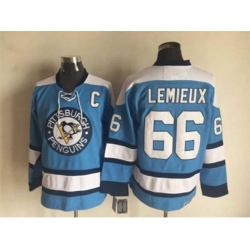 Pittsburgh Penguins #66 Mario Lemieux Throwback blue jersey