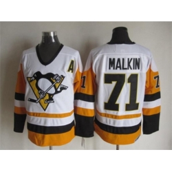 Pittsburgh Penguins #71 Evgeni Malkin Throwback white-yellow jersey