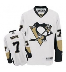 Reebok Pittsburgh Penguins #7 Paul Martin Premier White NHL Jersey