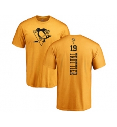 NHL Adidas Pittsburgh Penguins #19 Bryan Trottier Gold One Color Backer T-Shirt