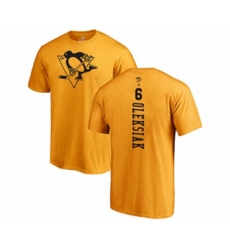 NHL Adidas Pittsburgh Penguins #6 Jamie Oleksiak Gold One Color Backer T-Shirt