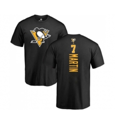 NHL Adidas Pittsburgh Penguins #7 Paul Martin Black Backer T-Shirt