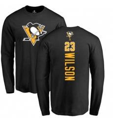 Pittsburgh Penguins #23 Scott Wilson Black Backer Long Sleeve T-Shirt