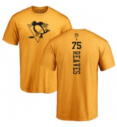 Pittsburgh Penguins #75 Ryan Reaves Gold One Color Backer T-Shirt