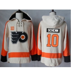 Philadelphia Flyers #10 Brayden Schenn Cream Sawyer Hooded Sweatshirt Stitched NHL Jersey