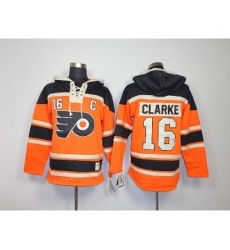 Philadelphia Flyers #16 Bobby Clarke Orange [pullover hooded sweatshirt patch C]