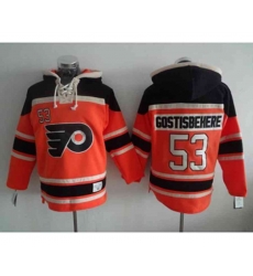 Philadelphia Flyers #53 Shayne Gostisbehere orange-black[pullover hooded sweatshirt]