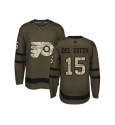 Adidas Philadelphia Flyers #15 Michael Del Zotto Green Salute to Service Stitched NHL Jersey