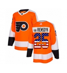 Adidas Philadelphia Flyers #25 James Van Riemsdyk Authentic Orange USA Flag Fashion NHL Jersey