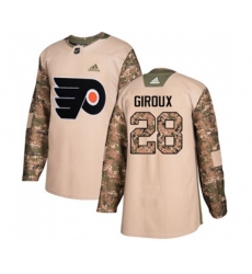Adidas Philadelphia Flyers #28 Claude Giroux Authentic Camo Veterans Day Practice NHL Jersey
