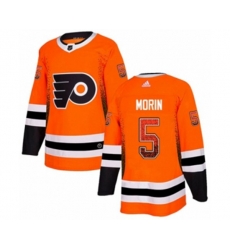 Adidas Philadelphia Flyers #5 Samuel Morin Authentic Orange Drift Fashion NHL Jersey