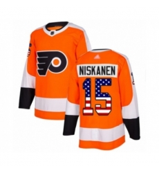 Philadelphia Flyers #15 Matt Niskanen Authentic Orange USA Flag Fashion Hockey Jersey
