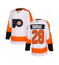 Philadelphia Flyers #28 Chris Bigras Authentic White Away Hockey Jersey