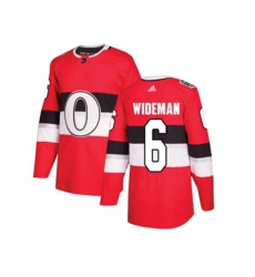 Adidas Ottawa Senators #6 Chris Wideman Red Authentic 2017 100 Classic Stitched NHL Jersey