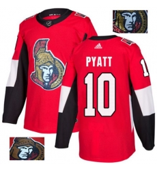 Ottawa Senators #10 Tom Pyatt Authentic Red Fashion Gold NHL Jersey