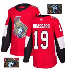 Ottawa Senators #19 Derick Brassard Authentic Red Fashion Gold NHL Jersey