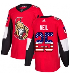 Ottawa Senators #25 Chris Neil Authentic Red USA Flag Fashion NHL Jersey
