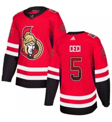 Ottawa Senators #5 Cody Ceci Authentic Red Drift Fashion NHL Jersey