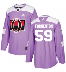 Ottawa Senators #59 Alex Formenton Authentic Purple Fights Cancer Practice NHL Jersey