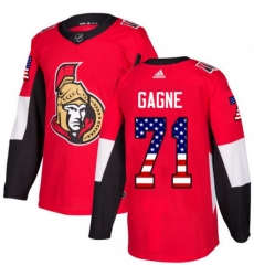 Ottawa Senators #71 Gabriel Gagne Authentic Red USA Flag Fashion NHL Jersey