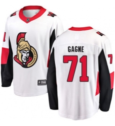 Ottawa Senators #71 Gabriel Gagne Fanatics Branded White Away Breakaway NHL Jersey