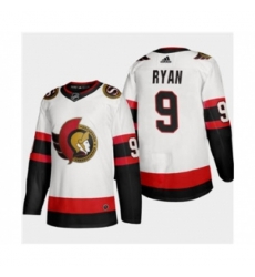 Ottawa Senators #9 Bobby Ryan White 2020-21 Authentic Player Away Stitched Hockey Jersey