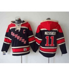 New York Rangers #11 Mark messier dk.blue-red[pullover hooded sweatshirt patch C]