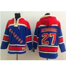 New York Rangers #27 Ryan McDonagh Blue Sawyer Hooded Sweatshirt Stitched NHL Jersey