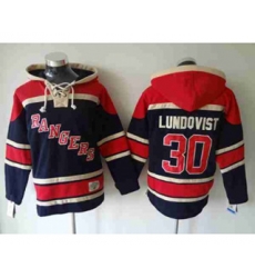 New York Rangers #30 Henrik Lundqvist dk.blue-red[pullover hooded sweatshirt]