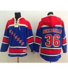 New York Rangers #36 Mats Zuccarello Blue Sawyer Hooded Sweatshirt Stitched NHL Jersey
