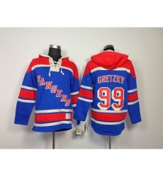 New York Rangers #99 Wayne Gretzky blue[pullover hooded sweatshirt]