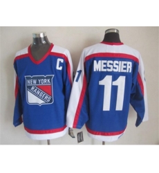 New York Rangers #11 Mark Messier Blue CCM Throwback Jerseys