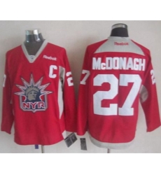New York Rangers #27 Ryan McDonagh Red Statue of Liberty Practice Stitched NHL Jersey