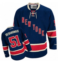 New York Rangers #51 David Desharnais Authentic Navy Blue Third NHL Jersey