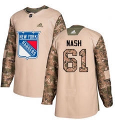 New York Rangers #61 Rick Nash Authentic Camo Veterans Day Practice NHL Jersey