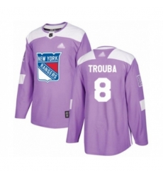 New York Rangers #8 Jacob Trouba Authentic Purple Fights Cancer Practice Hockey Jersey