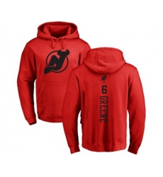 New Jersey Devils #6 Andy Greene Red One Color Backer Pullover Hoodie