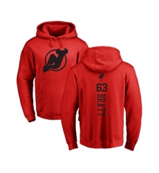 New Jersey Devils #63 Jesper Bratt Red One Color Backer Pullover Hoodie