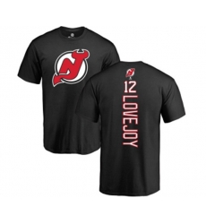 New Jersey Devils #12 Ben Lovejoy Black Backer T-Shirt