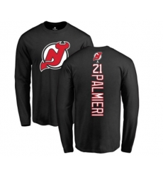 New Jersey Devils #21 Kyle Palmieri Black Backer Long Sleeve T-Shirt
