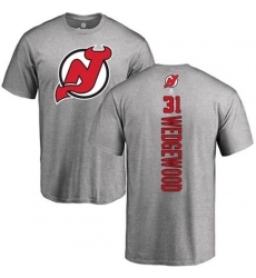 New Jersey Devils #31 Scott Wedgewood Ash Backer T-Shirt
